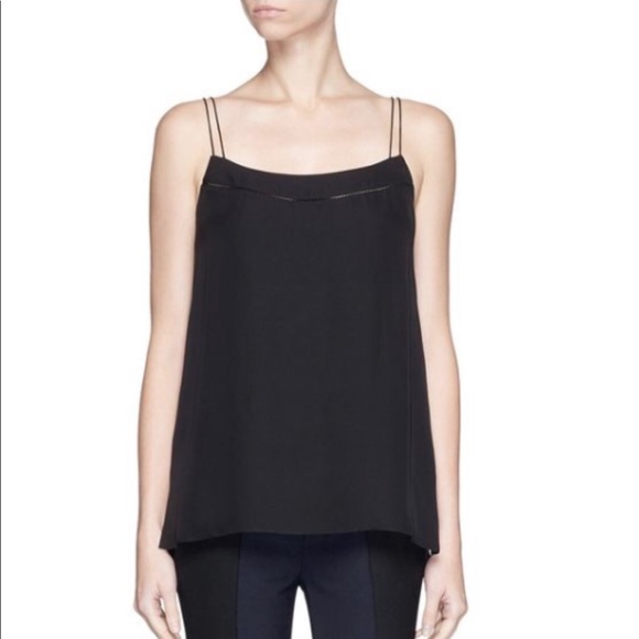 Vince Tops - NWOT Vince Black Silk Ladder Stitch Top